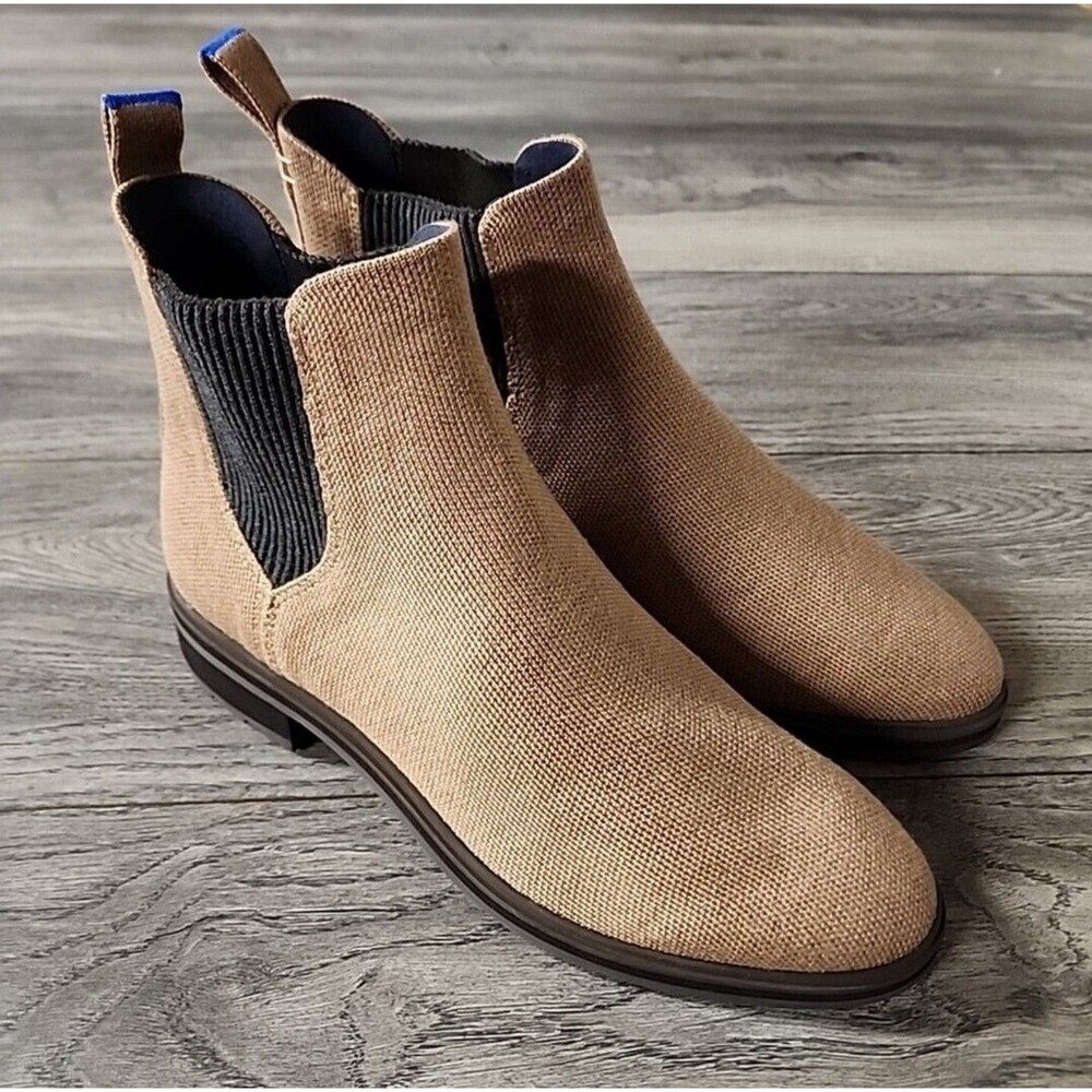 Rothy’s Boots Women 9.5 Brown The Lug Boot Chelsea Utility Pull On
